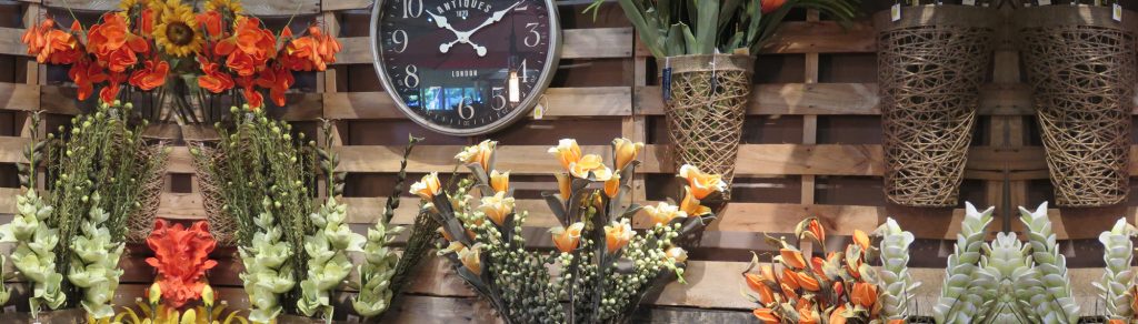 Flowers with Wall Clock