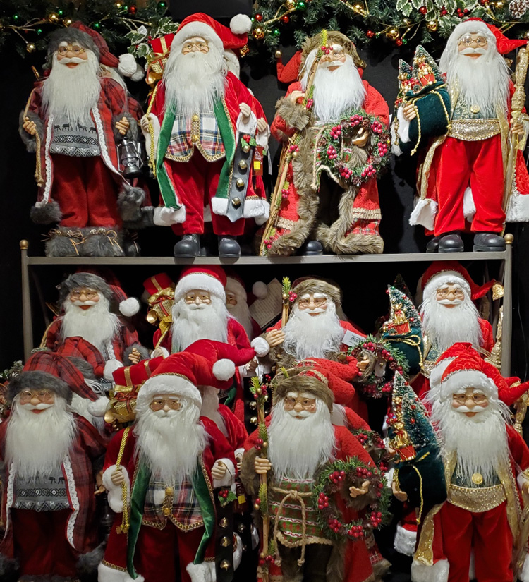 An incredible selection of Santa figurines