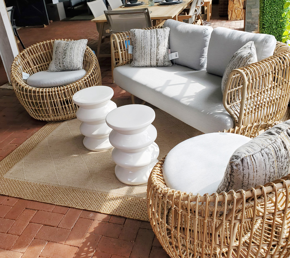 Nest wicker seating group by Cane Line Furniture